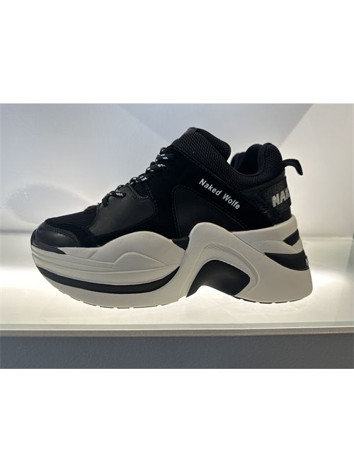 Scarpe donna in pelle colore black-whiteScarpa NAKED WOLFE | TRACK BLACK OF WHITEBLACK